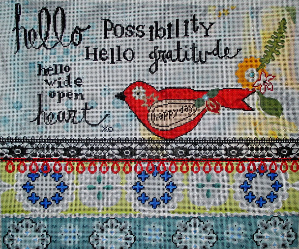 KRR-5 Hello Possibility	13.5x11  18  Mesh Tapestry Fair KELLY RAE ROBERTS DESIGNS