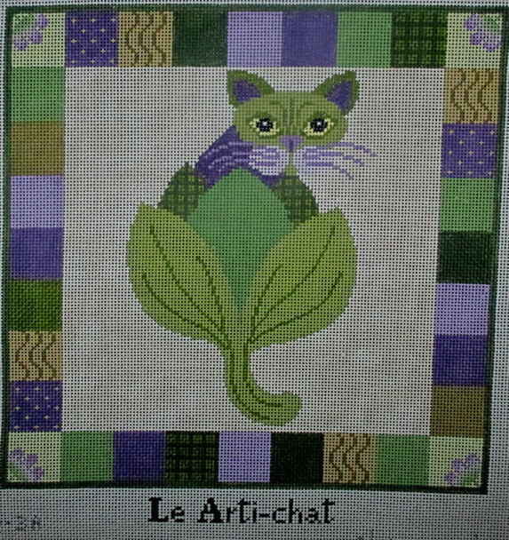 SQ-3 A  Arti-chat	11x11	13 Mesh Helene Knott for STORY QUILTS