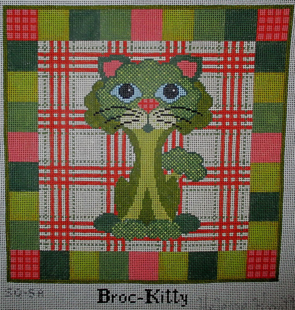 SQ-5 A  Broc-Kitty	11x11	 13 Mesh Helene Knott for STORY QUILTS