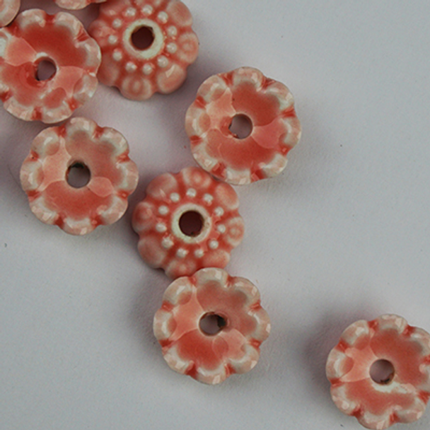 #FF-002  Rosette Pink Fab Flower Bead Sundance Designs