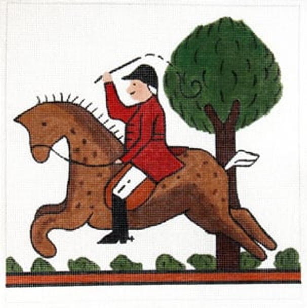 C-46 Hunt Pillow - Horse and Tree 12 x 12 13 The Meredith Collection