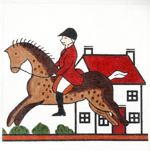 C-47 Hunt Pillow - Horse and House 12 x 12 13 The Meredith Collection