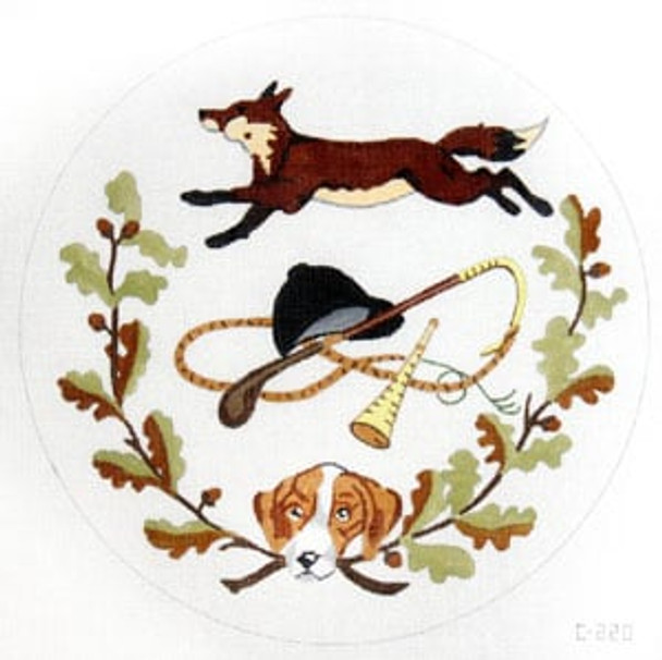 Pillow/Wall Hanging C-220 Fox Hunt Plate 10" Dia.   18 The Meredith Collection