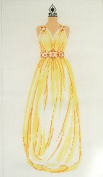 C-508f Evening Gown - Yellow 8 x 14 18 Mesh Meredith Collection
