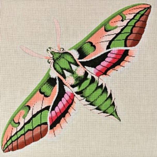 C-511d Moth Green, Pink, and Peach 16 x 16 18 Mesh Meredith Collection