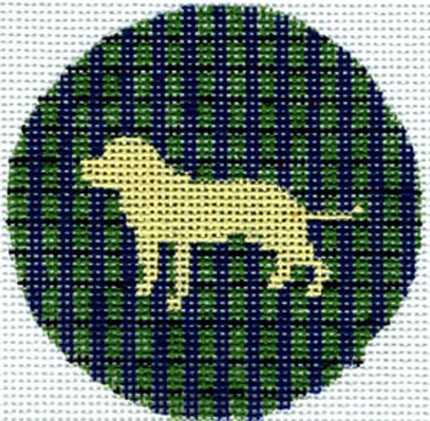 FL-107 Flask - Yellow Lab on Plaid 18 Mesh FLASK Meredith Collection