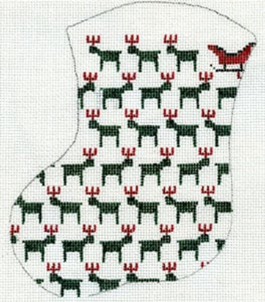 MX-6 Stylized Reindeer 18 Mesh CHRISTMAS MINI STOCKING The Meredith Collection