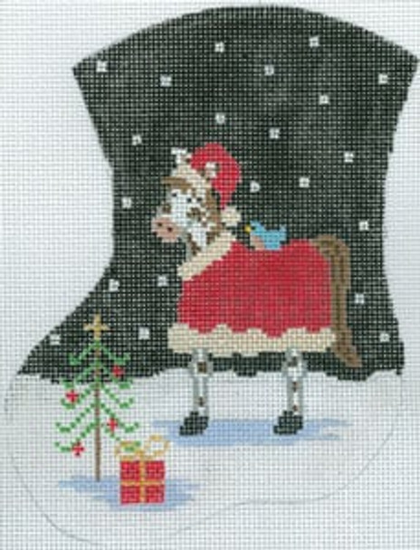 MX-177 Horsey Christmas 18 Mesh CHRISTMAS MINI STOCKING The Meredith Collection