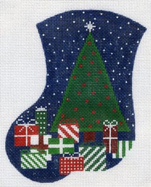 MX-167 Tree and Packages 18 Mesh CHRISTMAS MINI STOCKING The Meredith Collection