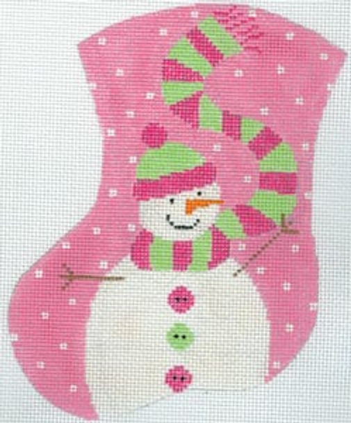 MX-190 Pink Snow Girl 18 Mesh CHRISTMAS MINI STOCKING The Meredith Collection