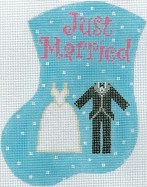MX-183 Just Married - Gown and Tux 18 Mesh CHRISTMAS MINI STOCKING The Meredith Collection