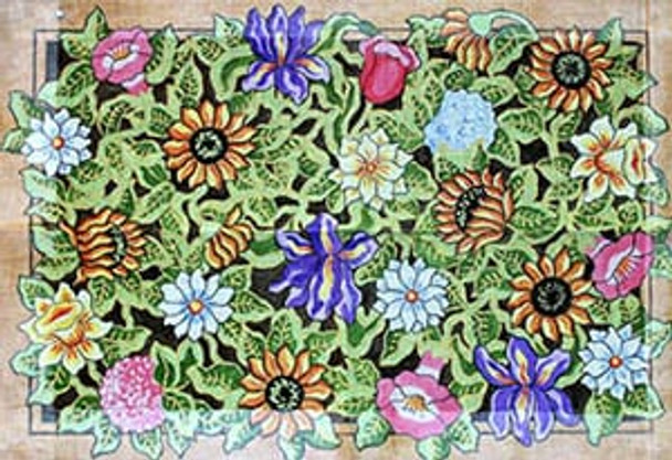 R-1 Summer Floral Collage 26 x 38 10 Mesh Rug The Meredith Collection