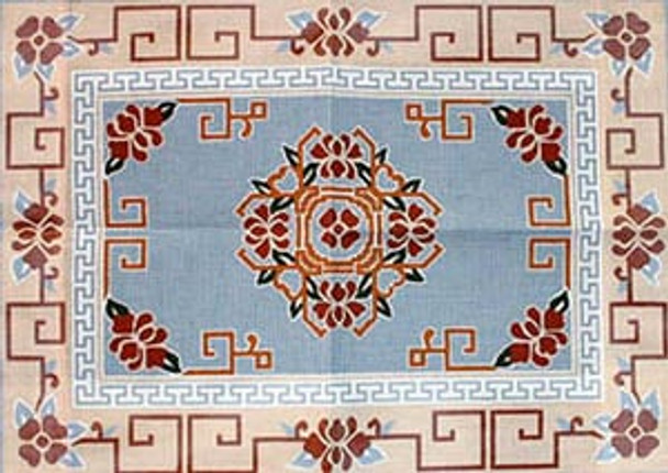 R-6a Chinese Floral - French Blue 31 x 43 10 Mesh Rug The Meredith Collection