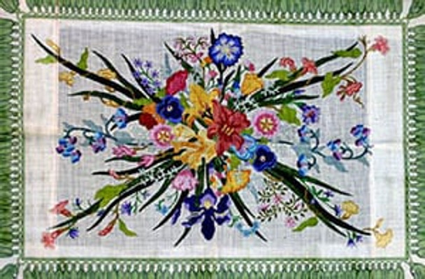 R-17 Tassel Flowers - Fringe Border 28 x 42 10 Mesh Rug The Meredith Collection