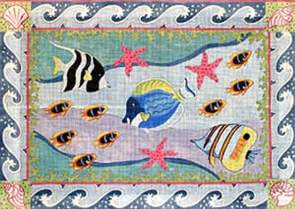 R-65 Underwater Tropical Fish 30 x 42 10 Mesh Rug The Meredith Collection