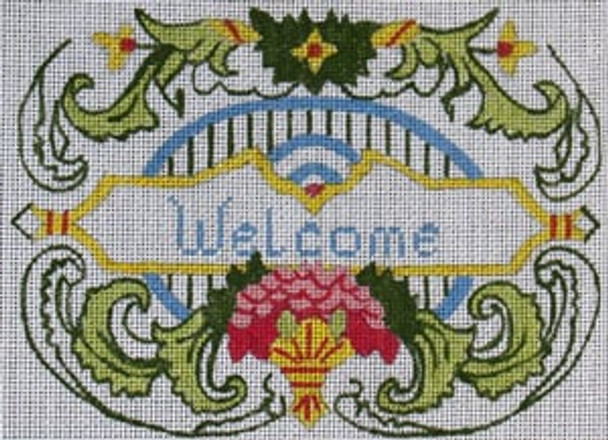 S-36 Florentine - "Welcome" 5 x 7 18 Mesh SIGN The Meredith Collection