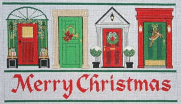 S-190 Christmas Doors 8 x 14 18 Mesh SIGN The Meredith Collection