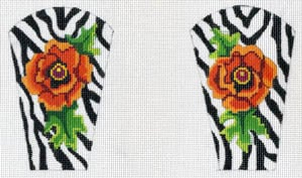 SS-65 Zebra with Orange Poppies 18 Mesh SCISSORS CASE The Meredith Collection