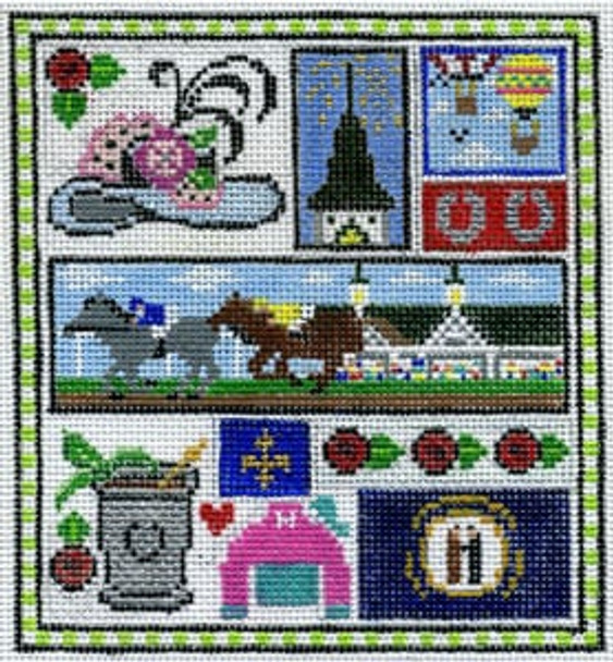 T-2d Kentucky Derby Sampler 4 1/2 x 5 18 Mesh The Meredith Collection