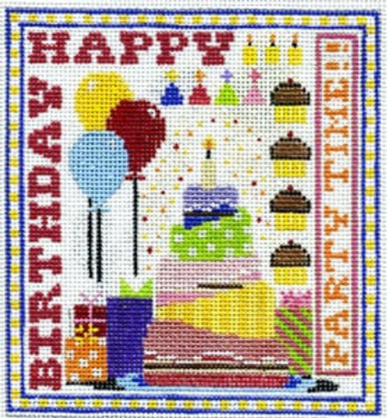 T-2b Birthday Sampler 4 1/2 x 5 18 Mesh The Meredith Collection