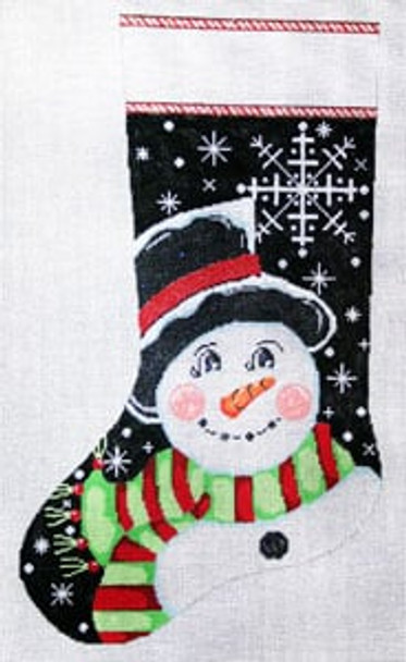 X-151 Snowflake Snowman 13 Mesh CHRISTMAS STOCKING The Meredith Collection