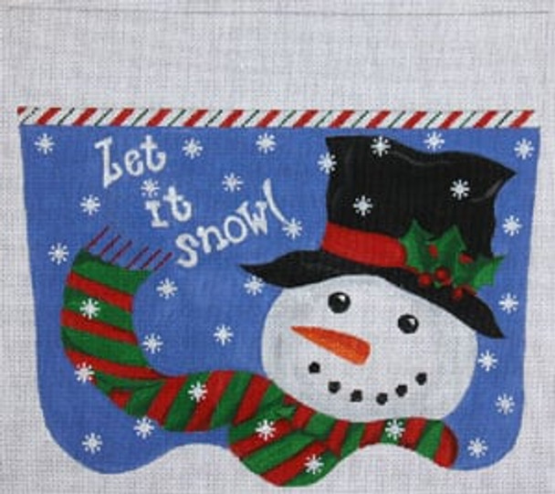 XC-16 Let it Snow 18 Mesh CHRISTMAS STOCKING CUFF The Meredith Collection