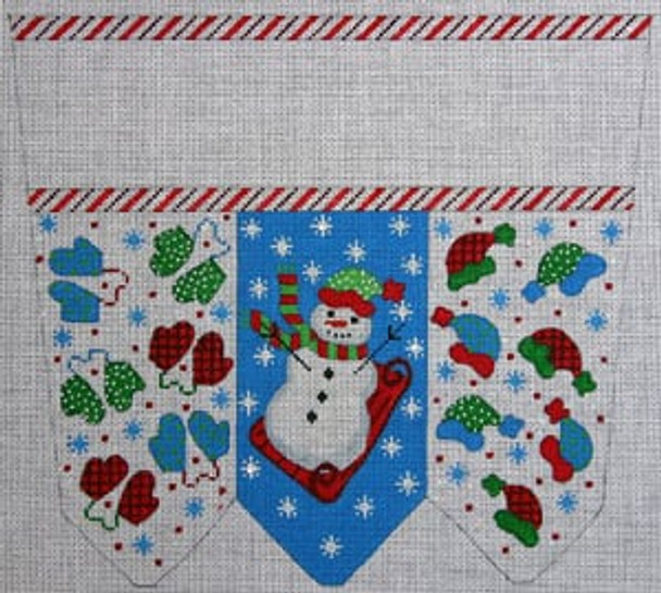 XC-17 Snowman with Mittens 18 Mesh CHRISTMAS STOCKING CUFF The Meredith Collection