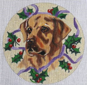 XO-61b Yellow Lab with Holly 6" Round 18 Mesh The Meredith Collection