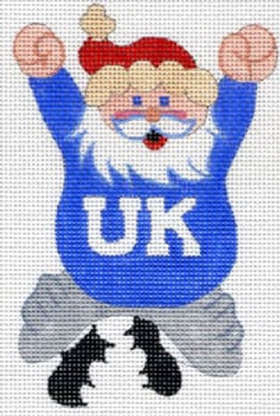 XO-110a Cheering Santa - University of Kentucky 18 Mesh The Meredith Collection