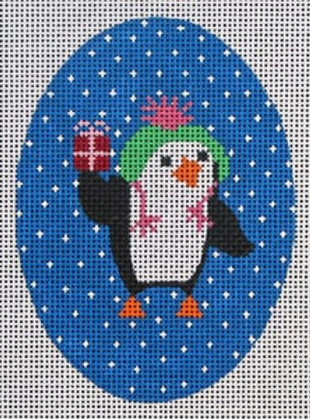 XO-139b Penguin with Green Hat and Present 13  Mesh The Meredith Collection