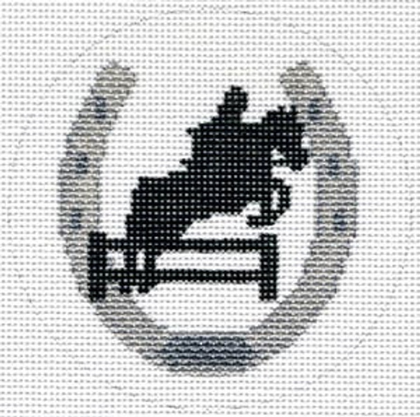 XO-142a Horse Shoe with Jumper (black and white) 18 Mesh The Meredith Collection