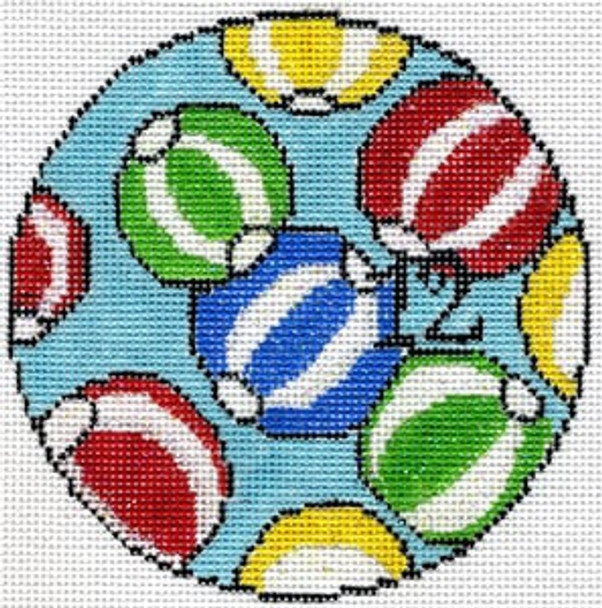 XO-170L Twelve Beach Balls Bouncing 18 Mesh The Meredith Collection