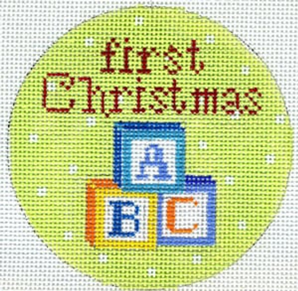 XO-172m First Christmas Blocks 5" Round 13 Mesh The Meredith Collection
