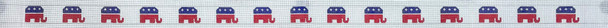 317aa GOP Elephants  1 1/8" 18 Mesh Belt The Meredith Collection 38.5 inches