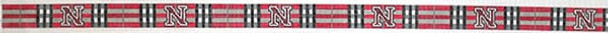 5012nb Preppy Plaid Nebraska Corn Huskers 1 1/8" 18 Mesh Belt The Meredith Collection