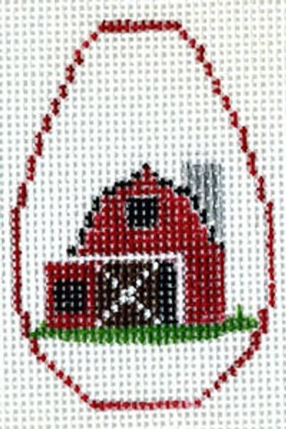 KO-5a Barn Canvas and Leather 18 Mesh KEY CHAIN - OVAL The Meredith Collection