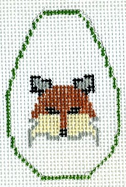 KO-6d Fox Canvas and Leather 18 Mesh KEY CHAIN - OVAL The Meredith Collection