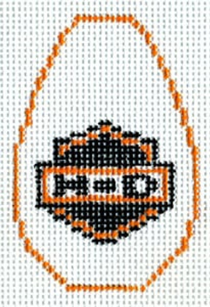 KO-13h Harley Davidson Symbol Canvas and Leather 18 Mesh KEY CHAIN - OVAL The Meredith Collection