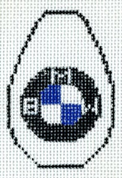 KO-13c BMW Symbol Canvas and Leather 18 Mesh KEY CHAIN - OVAL The Meredith Collection