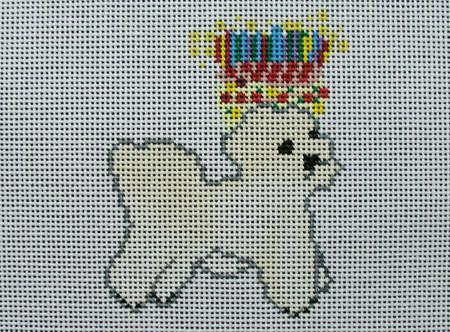 SVG652 Toy Dog w/Cake 5X7 13 Mesh Cooper Oaks Designs