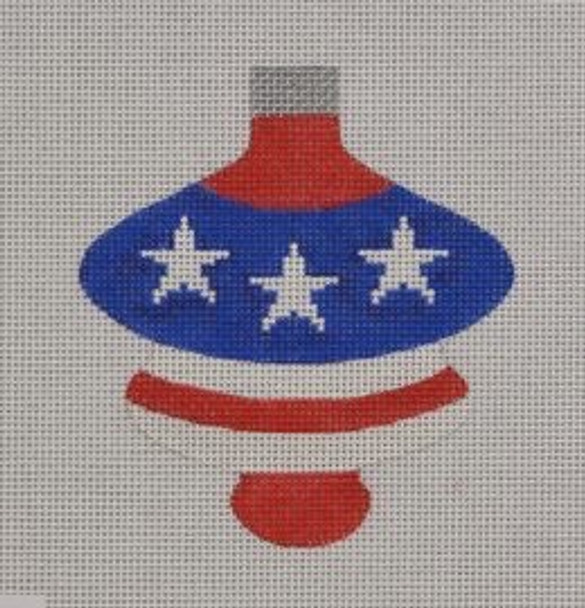 PA01 Patriotic Spindle Ornament 18 Mesh 3.5″ x 4″ Pepperberry Designs 