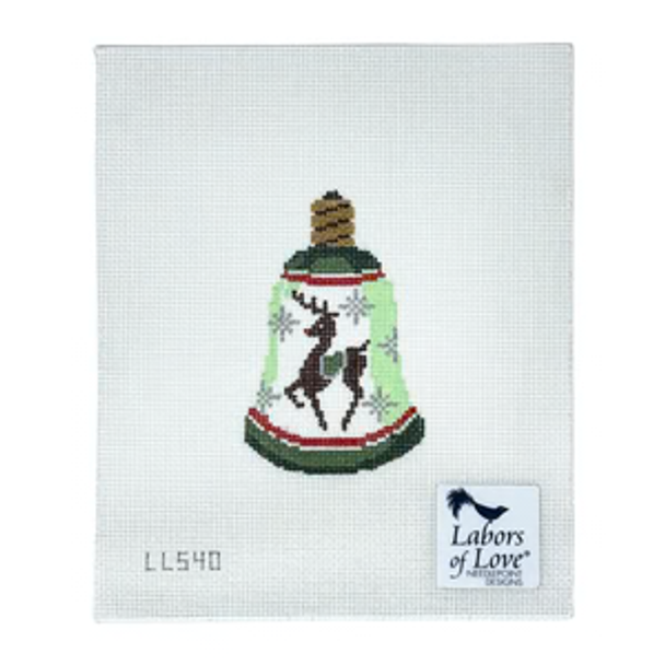 LL540 Retro Rudolph Bulb Labors Of Love 18 Mesh 2.75" x 4.25"