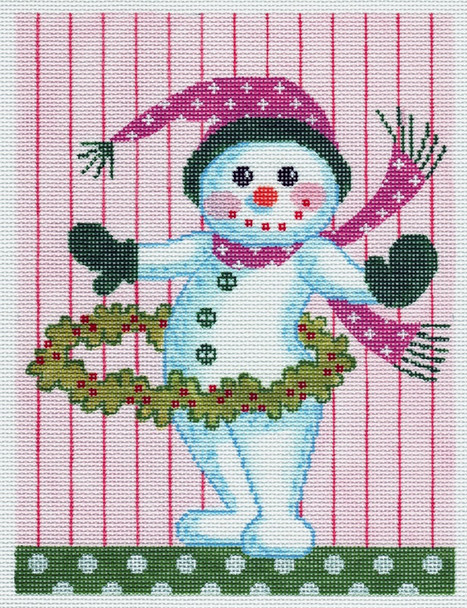 LL602 Hula Hoop Snowman 6 x 8 18 Mesh Labors Of Love