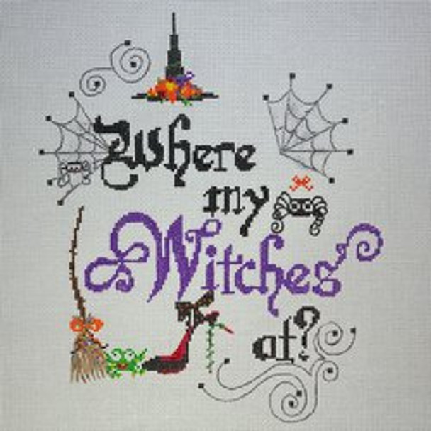 FS-Where Where My Witches At 18 Mesh 7.5"x 9" Funda Scully 