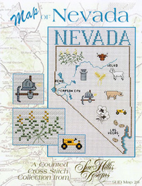 Nevada Map by Sue Hillis Designs 7451 