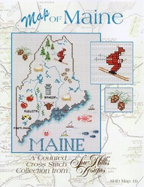 Maine Map by Sue Hillis Designs 7442 