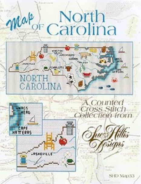 North Carolina Map by Sue Hillis Designs 7456 