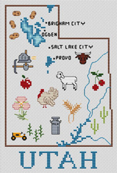 Utah Map Sue Hillis Designs 7467 