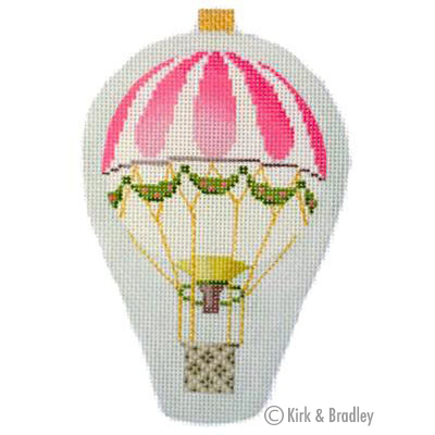 KB 1276 Mini Balloon - Pink Stripe  5.5" x 3.5" 18 Mesh Kirk And Bradley Designs