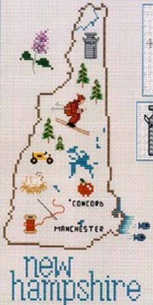 New Hampshire Map by Sue Hillis Designs 7452 